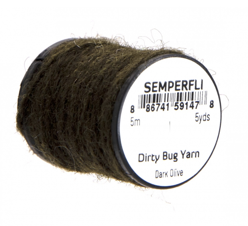 Semperfli Dirty Bug Yarn Dark Olive Chenilles, Body Materials