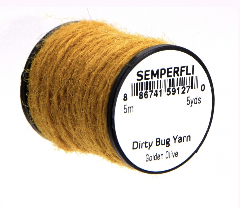 Semperfli Dirty Bug Yarn Golden Olive Chenilles, Body Materials