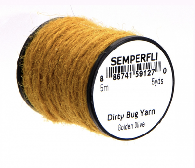Semperfli Dirty Bug Yarn Golden Olive Chenilles, Body Materials