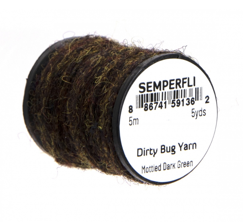 Semperfli Dirty Bug Yarn Mottled Dark Green Chenilles, Body Materials