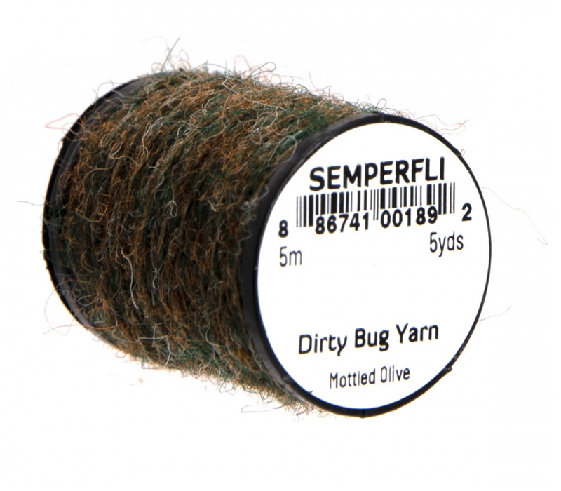 Semperfli Dirty Bug Yarn Mottled Olive Chenilles, Body Materials