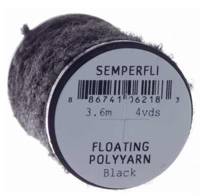 Semperfli Dry Fly Polyyarn Black Chenilles, Body Materials