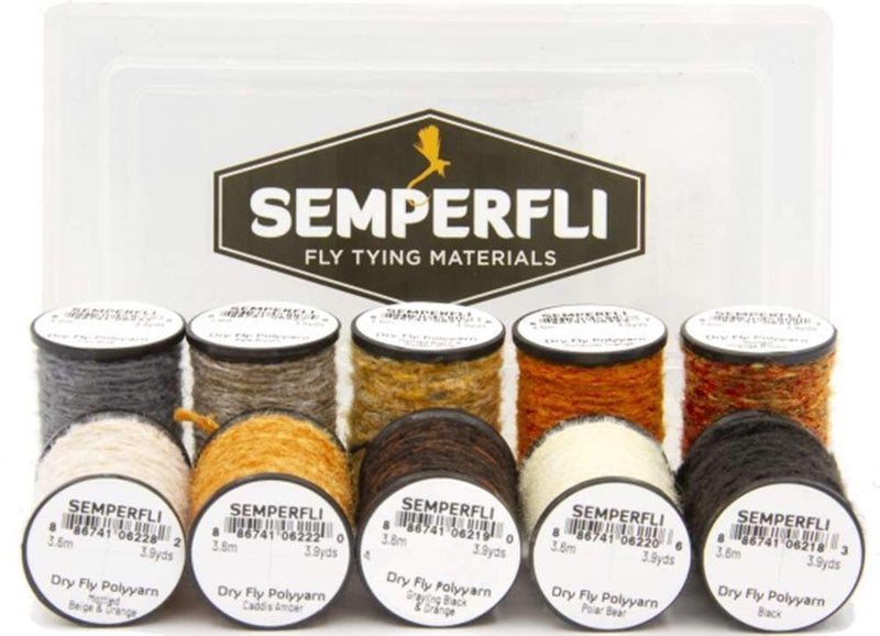 Semperfli Dry Fly Polyyarn Grayling Bugs Collection - 10 spools Chenilles, Body Materials