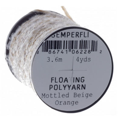 Semperfli Dry Fly Polyyarn Mottled Beige & Orange Chenilles, Body Materials