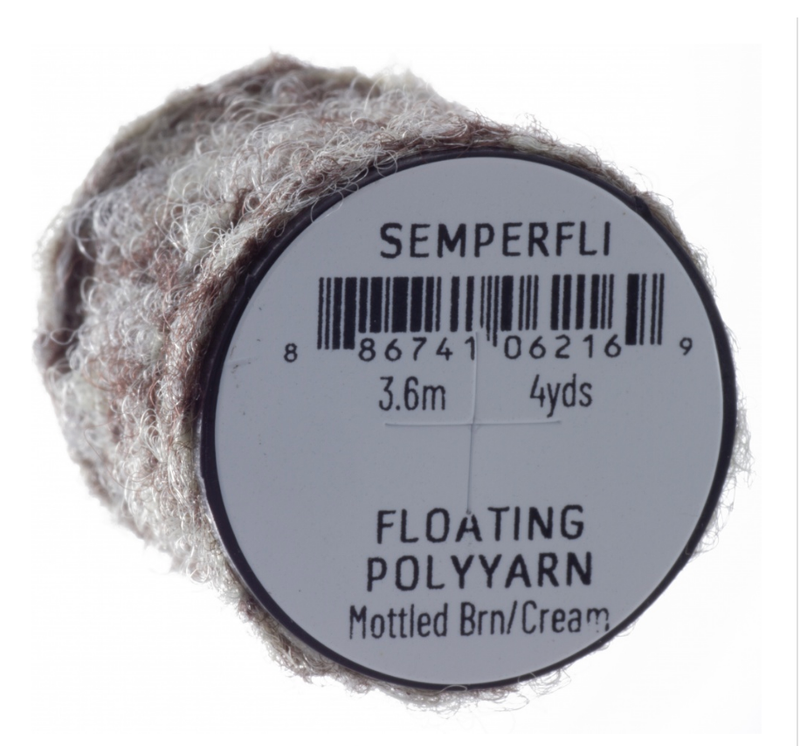 Semperfli Dry Fly Polyyarn Mottled Brown & Cream Chenilles, Body Materials