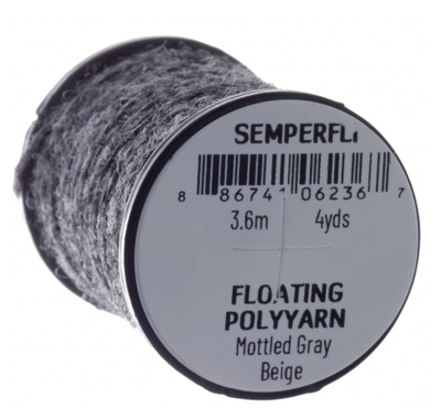 Semperfli Dry Fly Polyyarn Mottled Grey Beige Chenilles, Body Materials