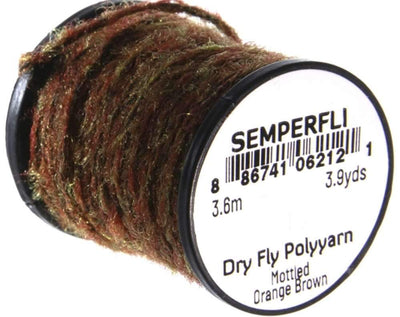 Semperfli Dry Fly Polyyarn Mottled Orange Brown Chenilles, Body Materials