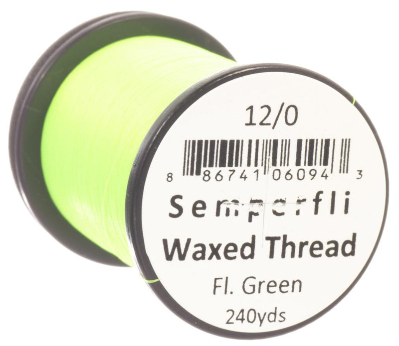 Semperfli Fluoro Classic Waxed Thread Fluoro Green / 12/0 Threads