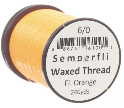 Semperfli Fluoro Classic Waxed Thread Fluoro Orange / 6/0 Threads