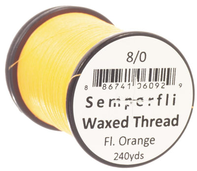 Semperfli Fluoro Classic Waxed Thread Fluoro Orange / 8/0 Threads