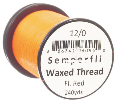 Semperfli Fluoro Classic Waxed Thread Fluoro Red / 12/0 Threads