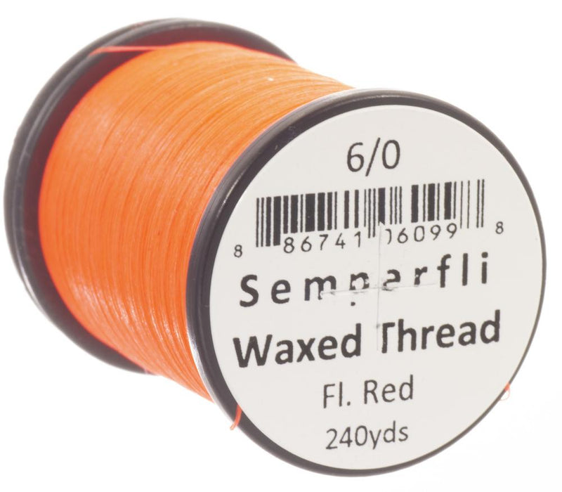 Semperfli Fluoro Classic Waxed Thread Fluoro Red / 6/0 Threads