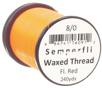 Semperfli Fluoro Classic Waxed Thread Fluoro Red / 8/0 Threads