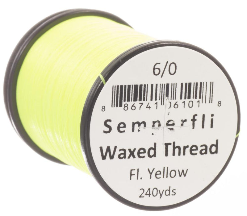 Semperfli Fluoro Classic Waxed Thread Fluoro Yellow / 6/0 Threads