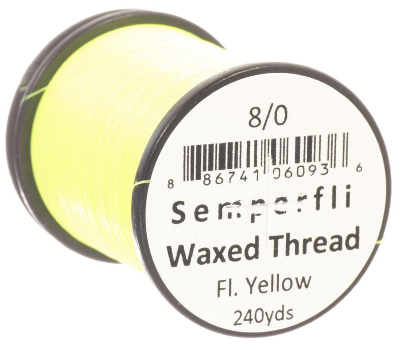Semperfli Fluoro Classic Waxed Thread Fluoro Yellow / 8/0 Threads