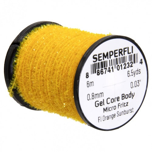 Semperfli Gel Core Body Micro Fritz Fl Orange Sunburst Chenilles, Body Materials
