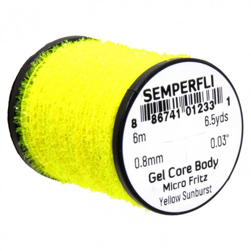 Semperfli Gel Core Body Micro Fritz Fl Yellow Sunburst Chenilles, Body Materials