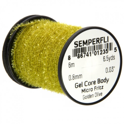 Semperfli Gel Core Body Micro Fritz Golden Olive Chenilles, Body Materials