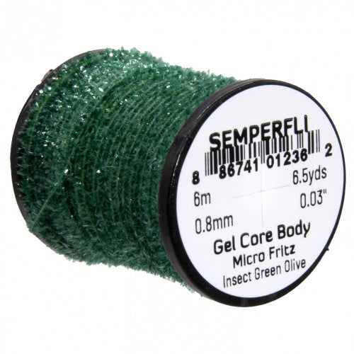 Semperfli Gel Core Body Micro Fritz Insect Green Chenilles, Body Materials