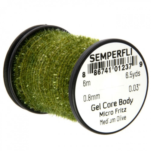 Semperfli Gel Core Body Micro Fritz Medium Olive Chenilles, Body Materials