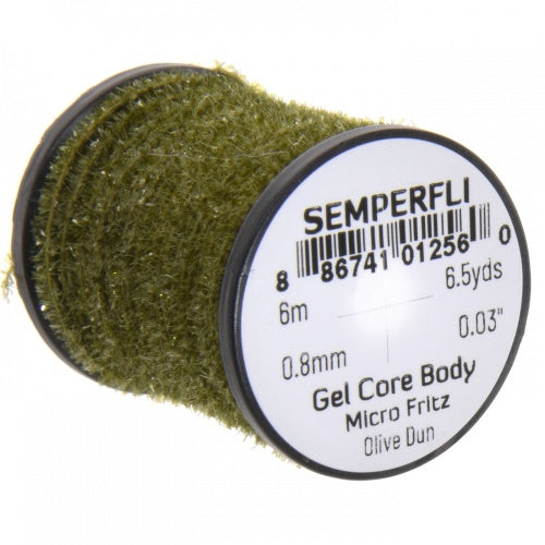 Semperfli Gel Core Body Micro Fritz Olive Dun Chenilles, Body Materials