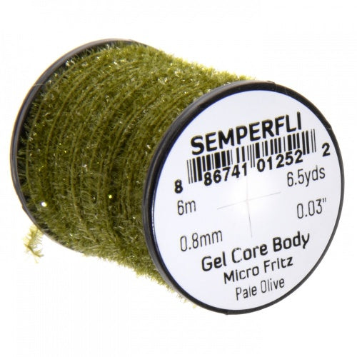 Semperfli Gel Core Body Micro Fritz Pale Olive Chenilles, Body Materials