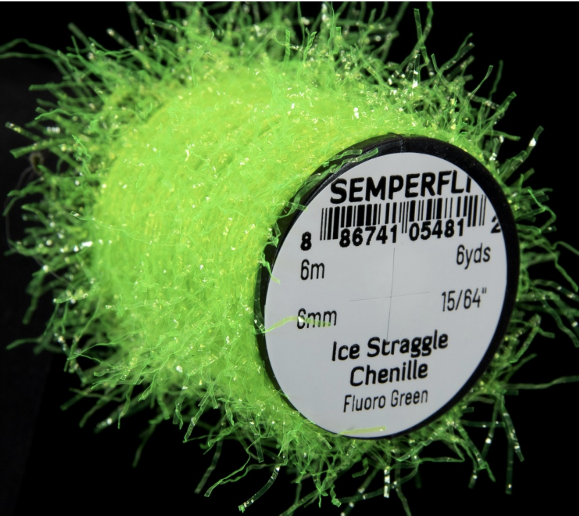 Semperfli Ice Straggle Chenille Fl Green Chenilles, Body Materials