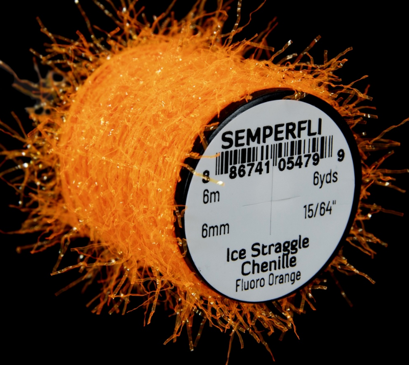 Semperfli Ice Straggle Chenille Fl Orange Chenilles, Body Materials