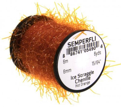 Semperfli Ice Straggle Chenille Hot Orange Chenilles, Body Materials