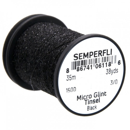 Semperfli Micro Glint Tinsel Black Wires, Tinsels