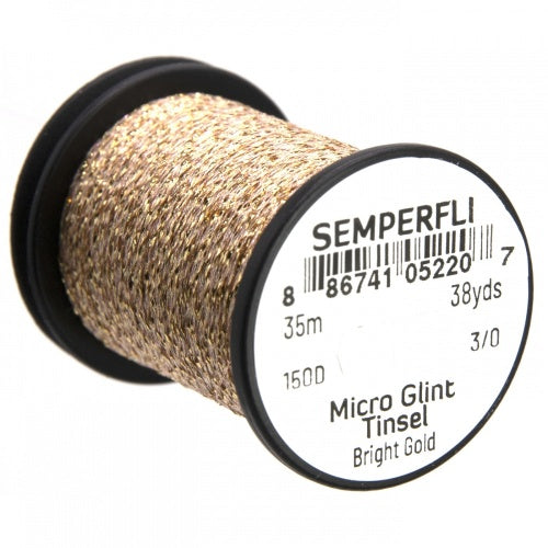 Semperfli Micro Glint Tinsel Bright Gold Wires, Tinsels