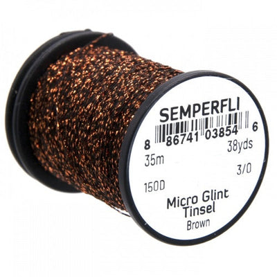 Semperfli Micro Glint Tinsel Brown Wires, Tinsels