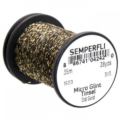 Semperfli Micro Glint Tinsel Old Gold Wires, Tinsels