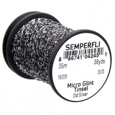 Semperfli Micro Glint Tinsel Old Silver Wires, Tinsels