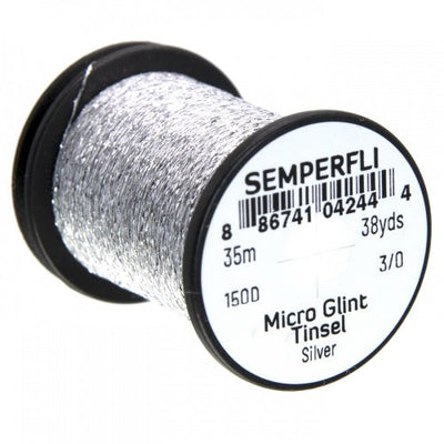 Semperfli Micro Glint Tinsel Silver Wires, Tinsels