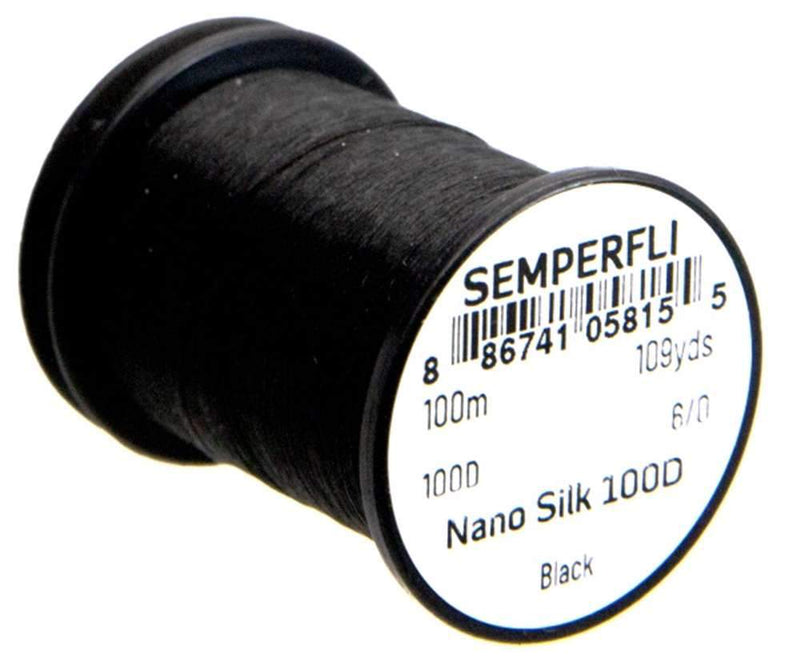 Semperfli Nano Silk 100 Denier Predator 6/0 Black Threads