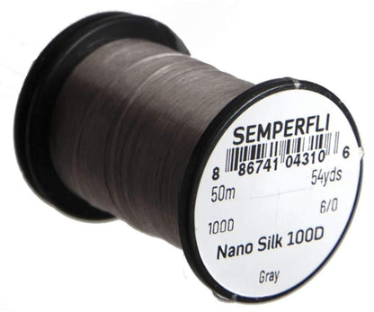 Semperfli Nano Silk 100 Denier Predator 6/0 Grey Threads