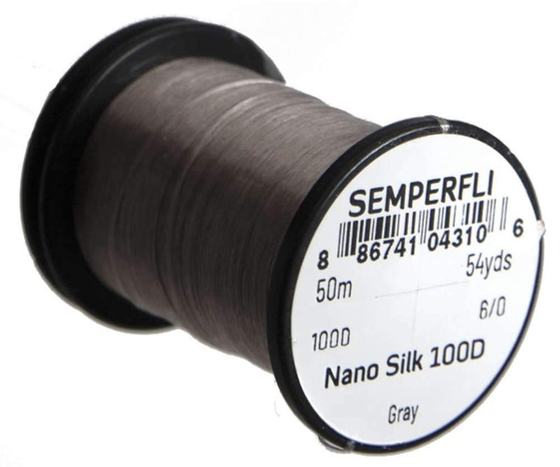 Semperfli Nano Silk 100 Denier Predator 6/0 Grey Threads