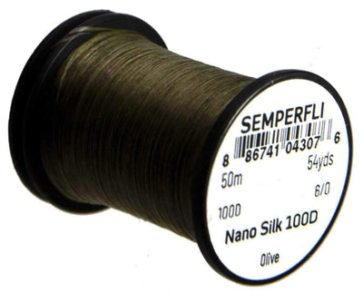 Semperfli Nano Silk 100 Denier Predator 6/0 Olive Threads