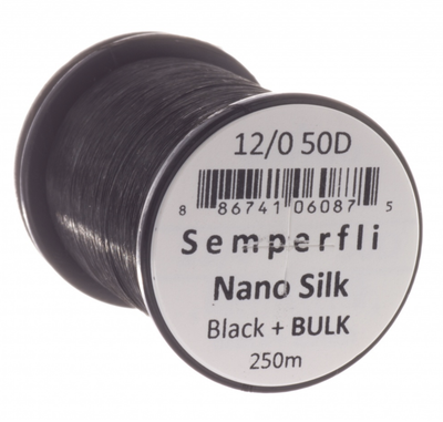 Semperfli Nano Silk 12/0 Bulk Spool 250 Yards Black Threads