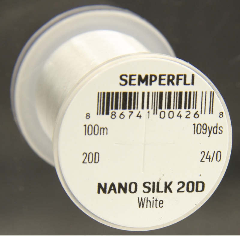 Semperfli Nano Silk 20D 24/0 White Threads