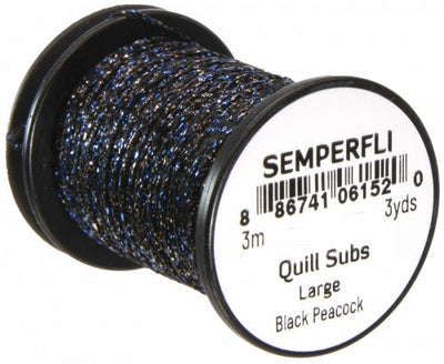 Semperfli Quill Subs Black Peacock / Large Wires, Tinsels