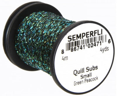 Semperfli Quill Subs Green Peacock / Small Wires, Tinsels