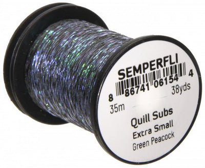 Semperfli Quill Subs Green Peacock / XS Extra Small Wires, Tinsels