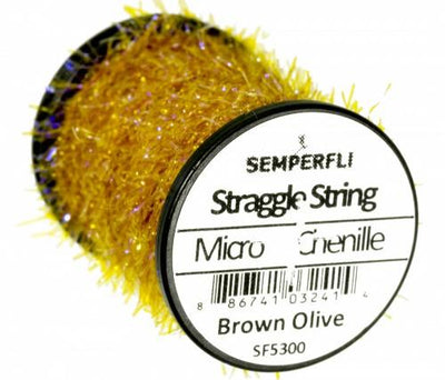 Semperfli Straggle String Micro Chenille Brown Olive Chenilles, Body Materials