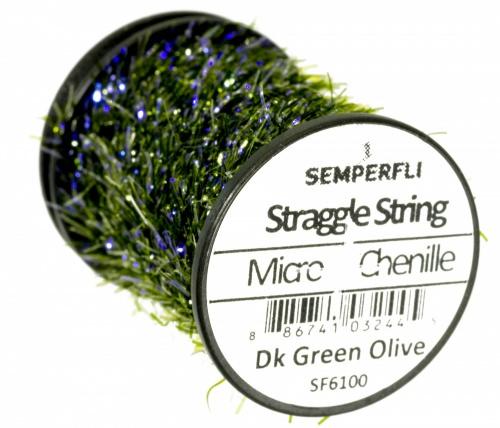 Semperfli Straggle String Micro Chenille Dark Green Olive Chenilles, Body Materials