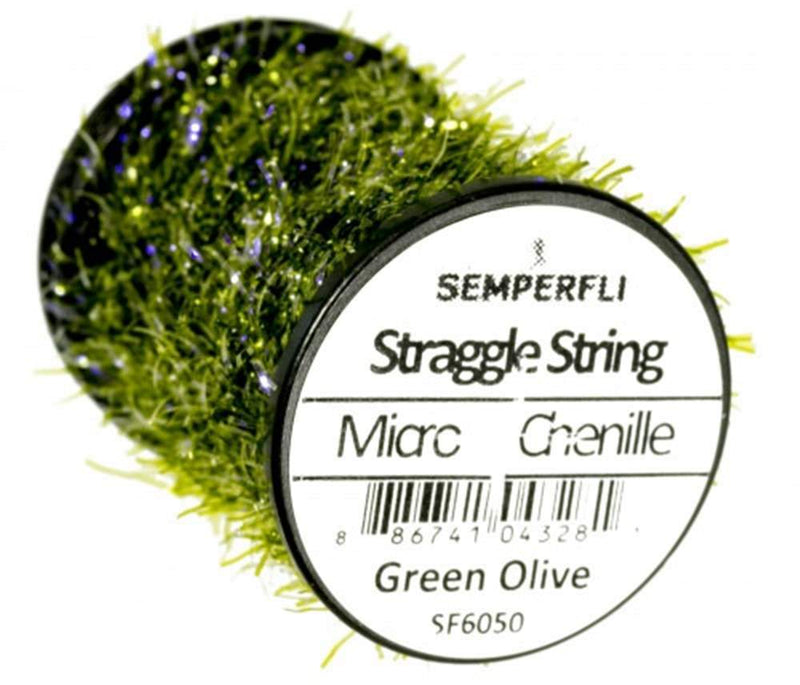 Semperfli Straggle String Micro Chenille Green Olive Chenilles, Body Materials