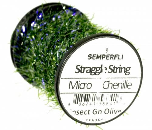 Semperfli Straggle String Micro Chenille Insect Green Olive Chenilles, Body Materials
