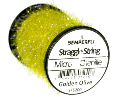 Semperfli Straggle String Micro Chenille Mustad / Golden Olive Chenilles, Body Materials