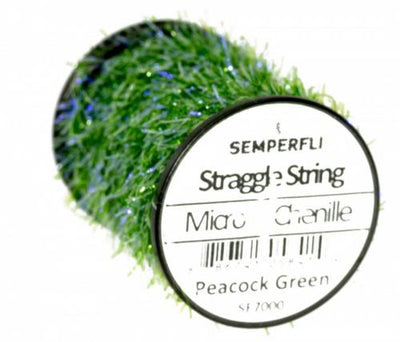 Semperfli Straggle String Micro Chenille Peacock Green Chenilles, Body Materials